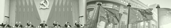 Gouvernement chinois et drapeaux de l'UE