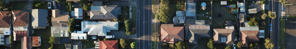 Quartier pavillonnaire vu du ciel